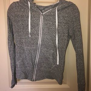 grey zip up hoodie